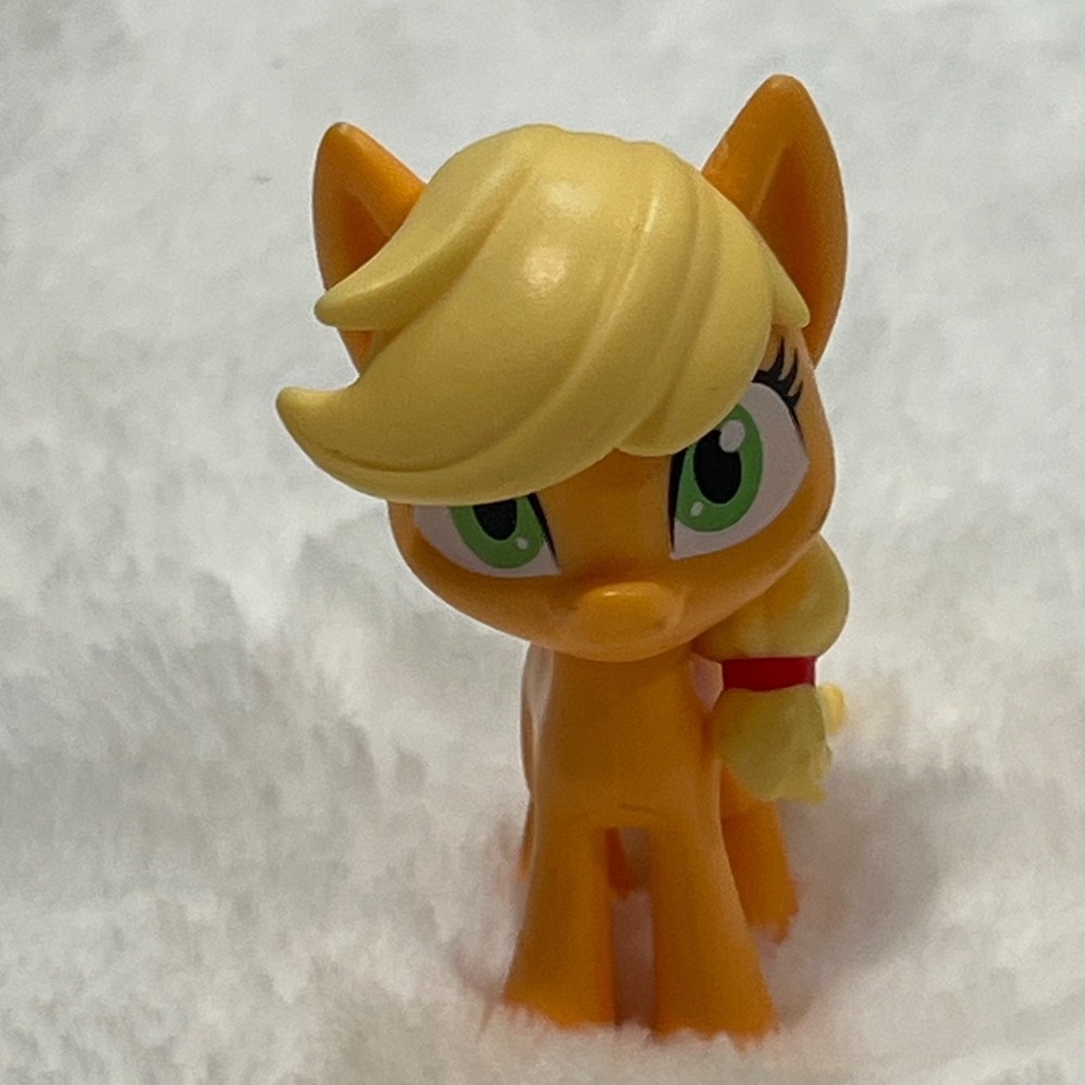 Rare My Little Pony Applejack Figure Horse 3" 2010 Molded Hair Hasbro HTF Toy